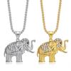 2026 Jewelry Fashion Trend Inlaid Zircon Men's Party Jewelry Accessories African Elephant Pendant Necklace
