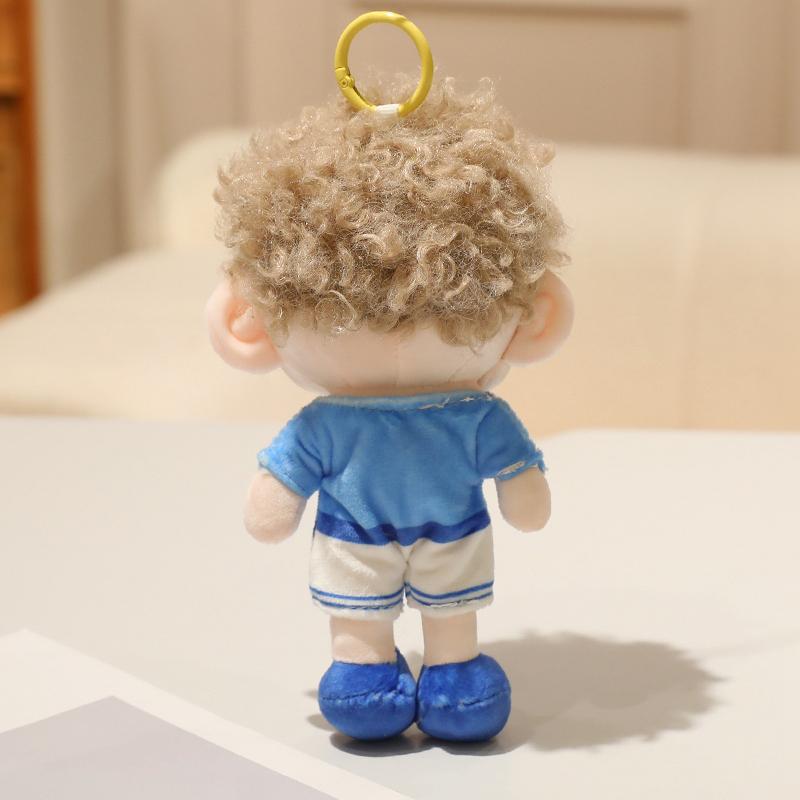 Cute Curly Hair Family Plush Keychain Toy Cartoon Figure Stuffed Doll Bag Hanging Decoration Kids Accessory Gift
