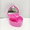 Hair Accessories Box Jewelry Storage With Mirror Pink Hair Clips Rubber Band Organiser For Girls Children Portable Travel Case