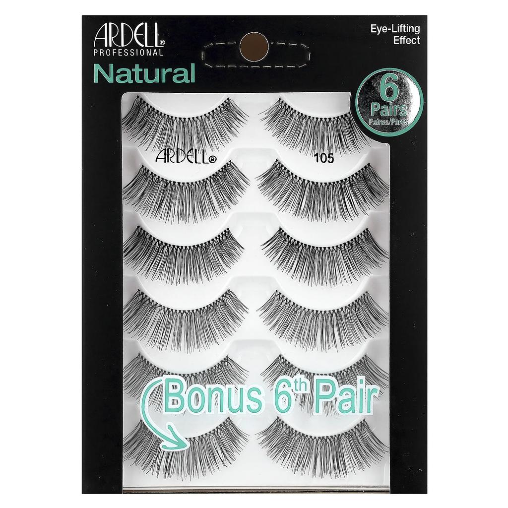 Ardell, Eyelashes, Natural, 105, 6 pairs
