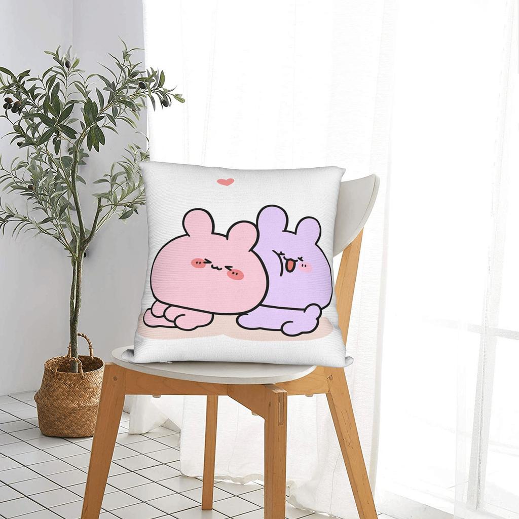 Asamimichan and Anemimi Pillow Cover  Fashion Pillow Case For Couch Sofa Bedroom Comfy Pillowcases Gift