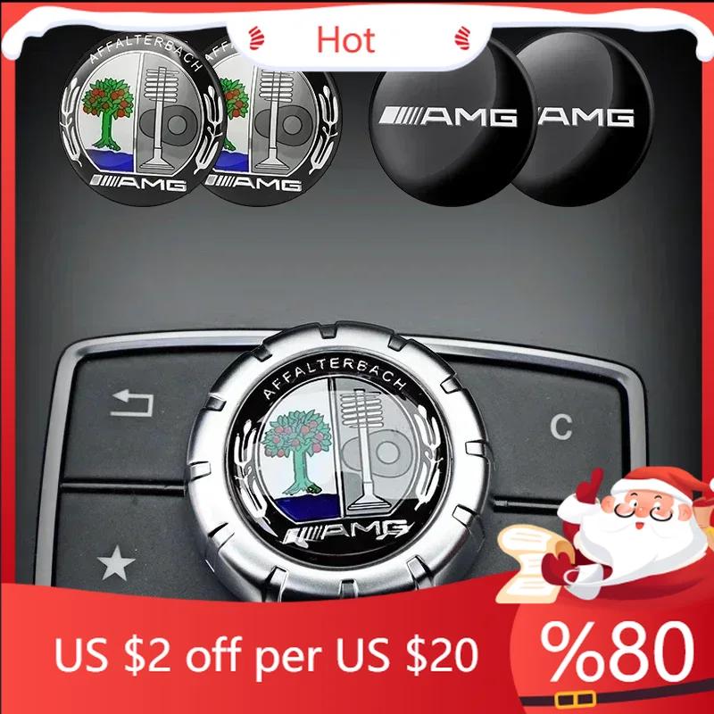 FJR5 29mm Car Central Control Multimedia Button Cover Trim Knob Sticker For Mercedes Benz AMG GLC C CLA GLA W205 W211 W213 W212 W204