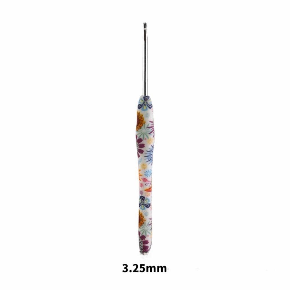 Sunflower Printed Handle Knitting Needles Fine Hook Head Doll Weaving Hooks For Doll Weaving