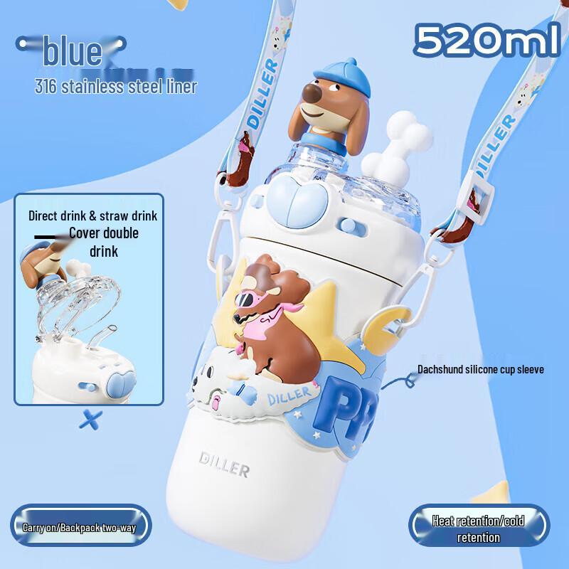 Diller Dachshund 520ML Insulated Water Bottle