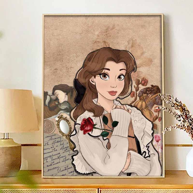 Disney Diamond Painting 5D DIY Beauty and the Beast Diamond Painting Art Diamond Painting Kit Adult/Beginner Gift Idea Home Decor