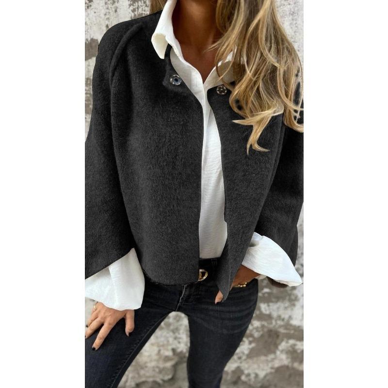 DICIFY Women's Vintage Casual Solid Color Print Autumn Winter Long Sleeve Jackets & Coats