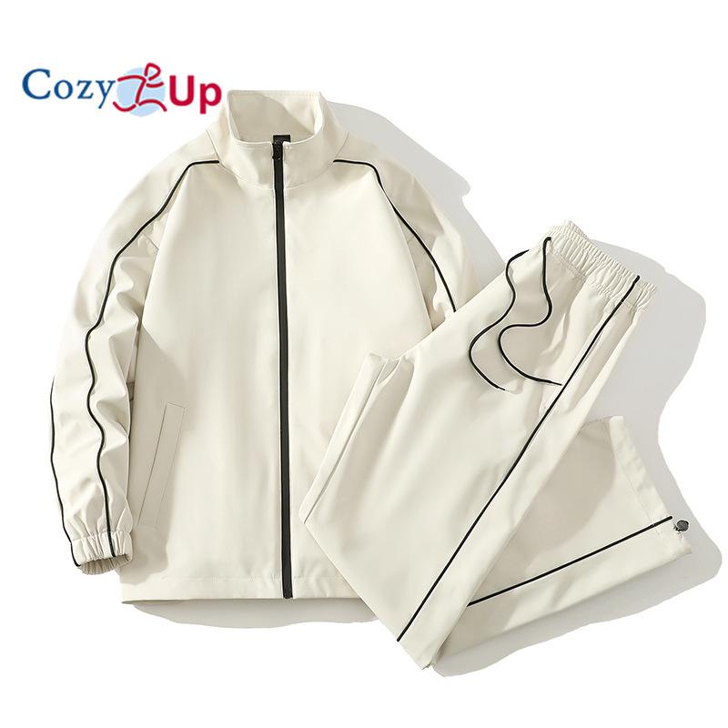 

Jacket Suit Men s and Women s Casual Coat with Pants Sports Set 4XL рожевий