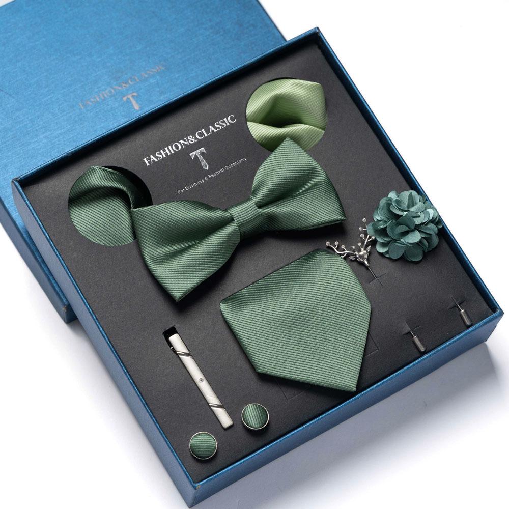 8-Piece Men's High-Grade Tie Set with Gift Box for Weddings and Formal Events