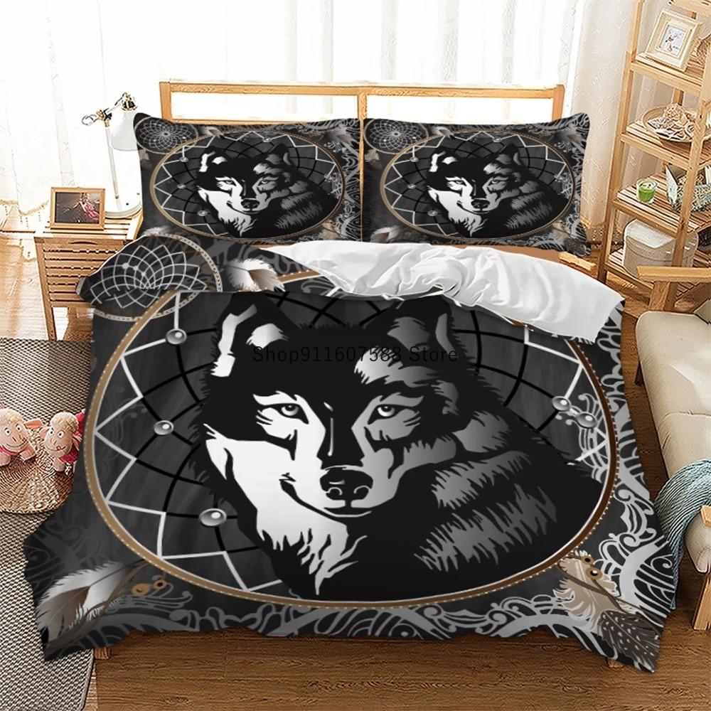 Zvíře Pes Husky Povlak na přikrývku Dospělí Děti Domácí textil Roztomilé Povlečení 2/3 Ložní soupravy Manželská postel King Full Size Dekor Domov