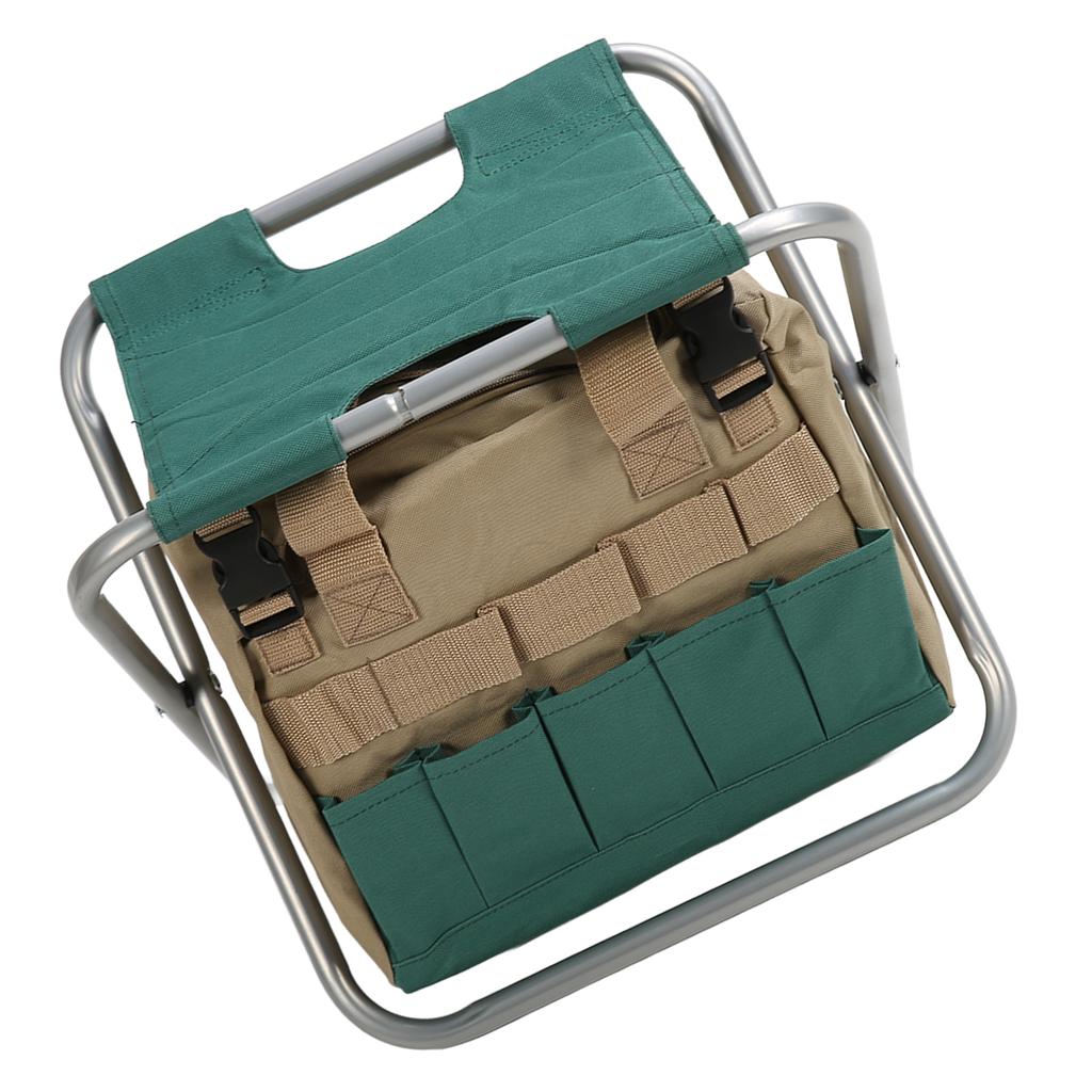 Heavy Duty Folding Stool Bag Multifunctional Gardening Folding Toolkit Stool for Gardeners