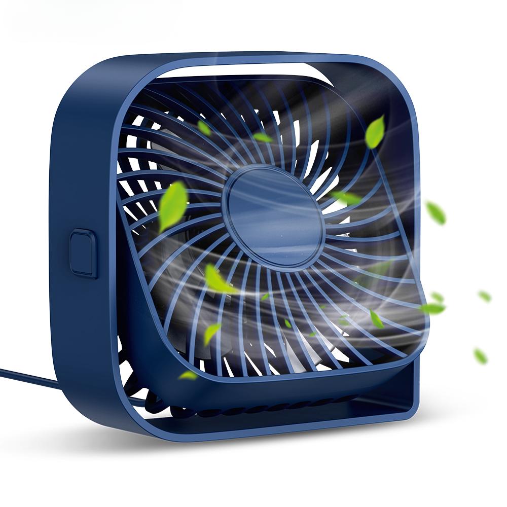 USB Desk Fan Strong Airflow & Quiet Operation 3 Speed Wind Mini Table Fan 360° Rotatable Head for Home Office Bedroom Table