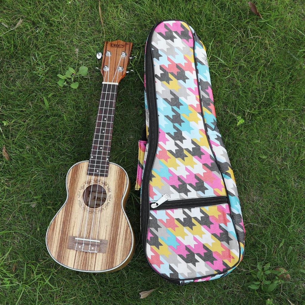 21 / 23 / 26 Inch Colorful Portable Ukulele Bag 10mm Sponge Padded Soft Ukulele Backpack