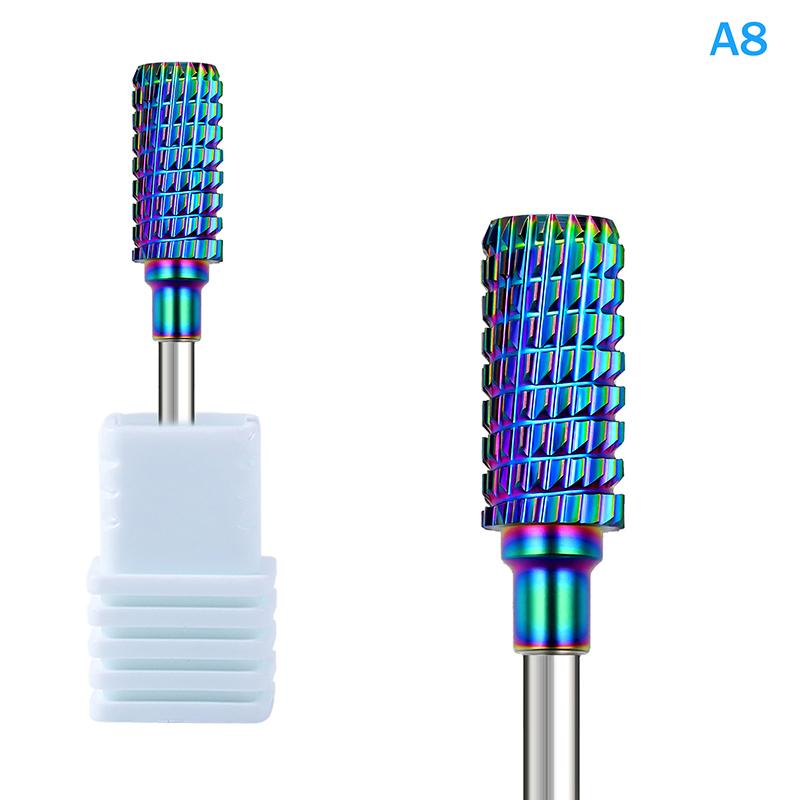 

Iridescent Tungsten Steel Cuticle Nail Drill Bits,Under Nail Cleaner Dead Skin Nail Prepare 3/32 For Electric Nail File A8