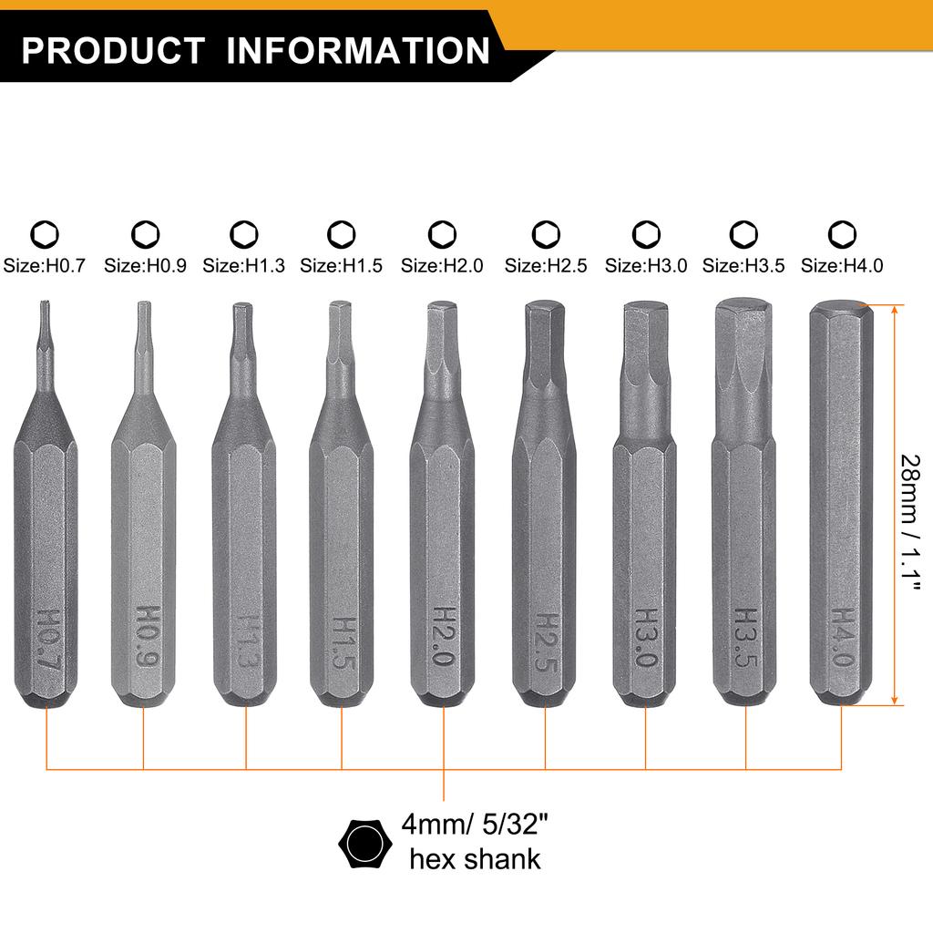 1set Phillips Slotted Hex Torx Square Triangle Screwdriver Bit Set 5/32" Hex Shank Magnetic Cross Head Hex Screw Driver Bits