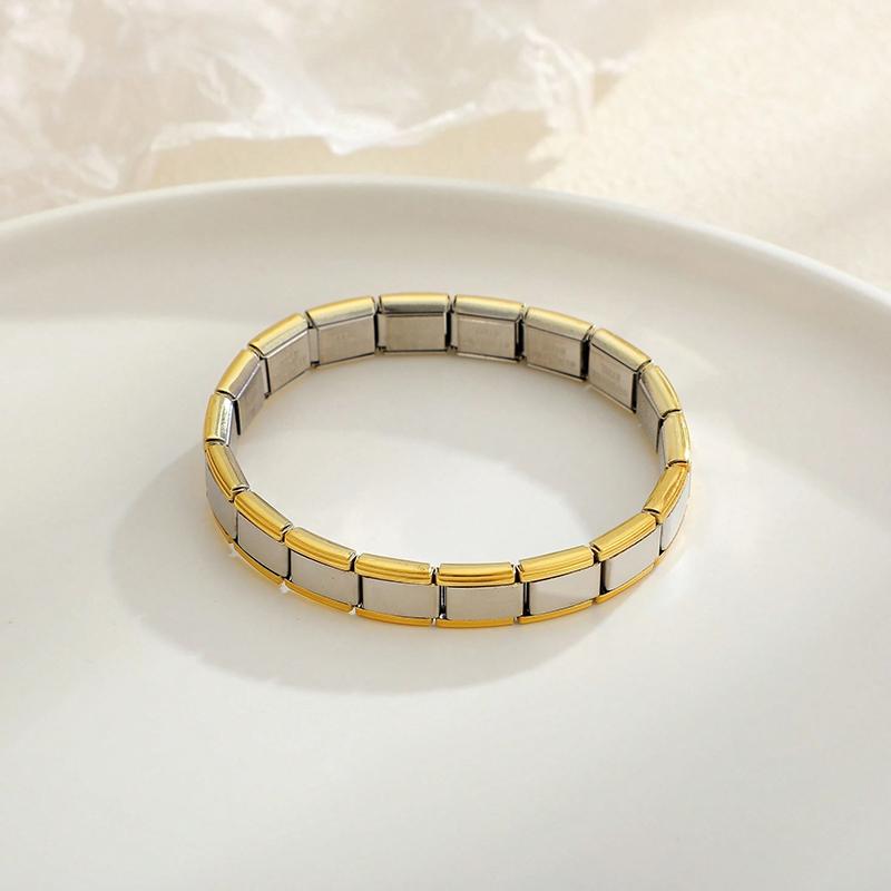 Italian Charm Stainless Steel Bracelets For Women Men 9mm Width Elastic DIY Modular Bracelet Jewelry Gift