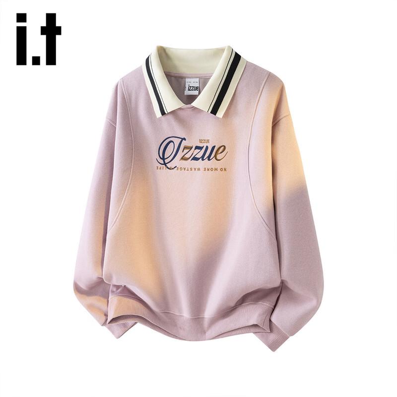 

Izzue It Women s Lapel Embroidered Faux Two-Piece Sweatshirt M