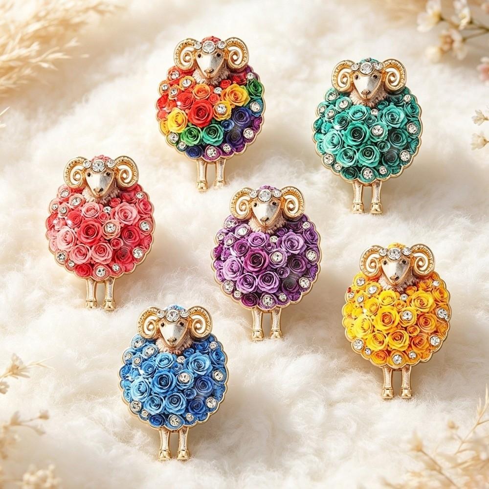 Colorful Sheep Brooches Lovely Flower Brooch Pin New Sheep Pin Badge  Office Wear