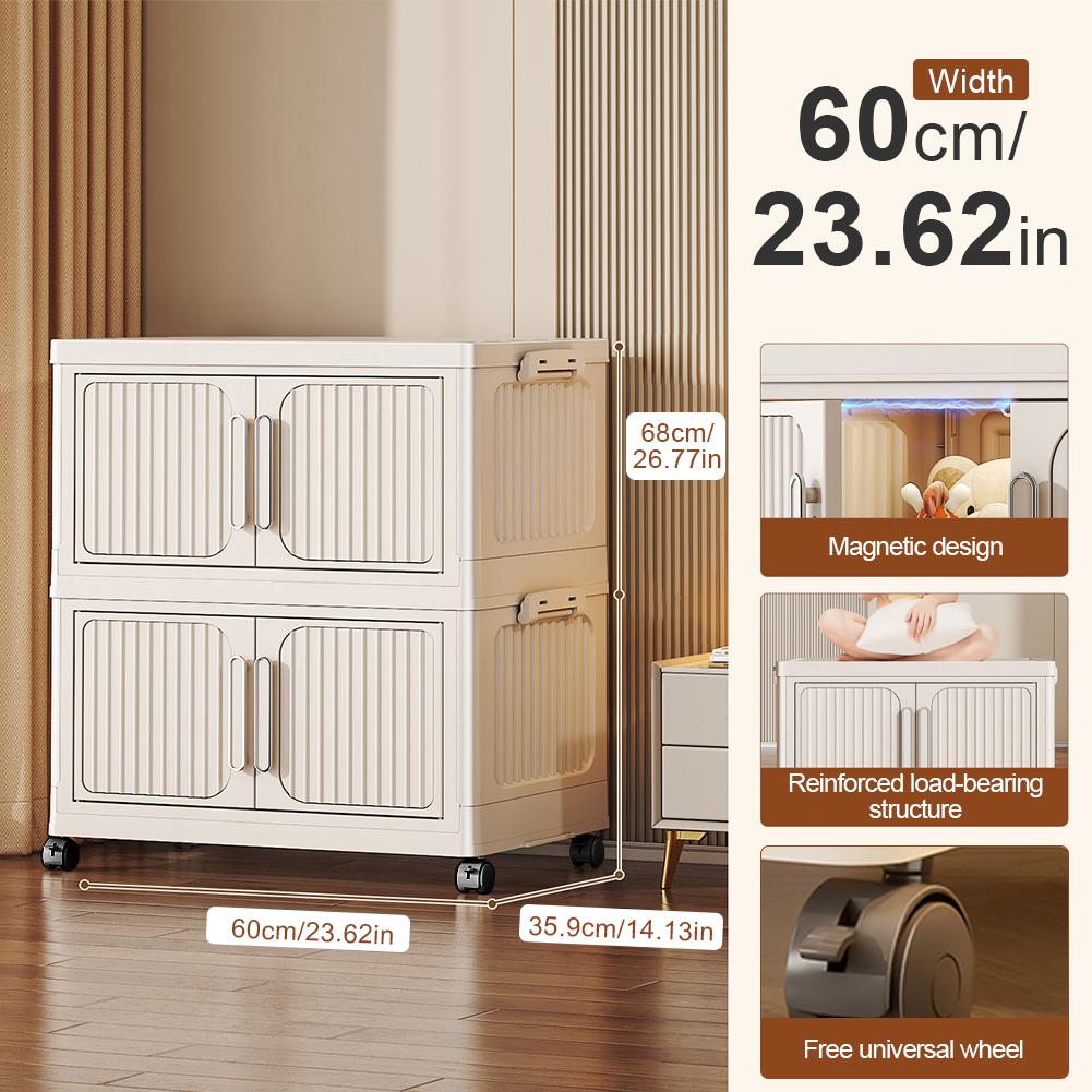 2-Layer Multifunction Storage Cabinet Anti-Slip Flexible Sundries Cabinet Home Storage Organizer for Books Clothes Small Gadgets