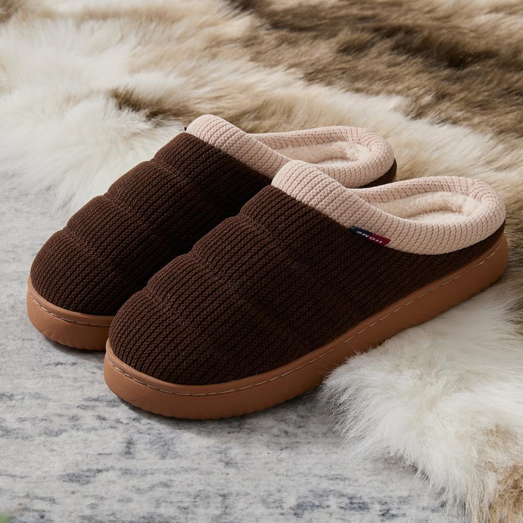 Winter Women Home Slippers Plush Warm Flat Slides Breathable Soft Non-slip Slippers Indoor Outdoor Men Casual Slippers