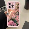 Pink Gradient Flower Groove Case for iPhone 15/16/17