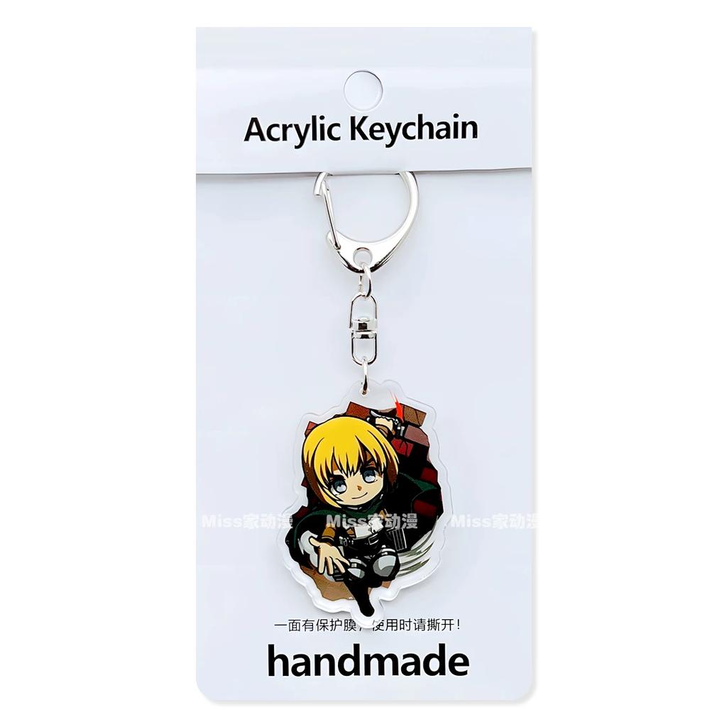 Attack on Titan Acryl Schlüsselanhänger Anhänger, Mikasa Levi Erwin Eren Anime Tasche Ornament