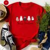 Meowy Christmas Shirt Christmas Cat TShirt Merry Christmas Cat Lover Tees Cute Cat Graphic Tee Christmas Gift for Cat Mom Tops