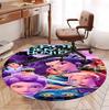 KPop Demon Hunters Pattern Round Rug, Indoor/Outdoor Mat, for Picnic, Gameroom, Bedroom, Office, Living Room, Home Decor Carpet, Birthday Gift