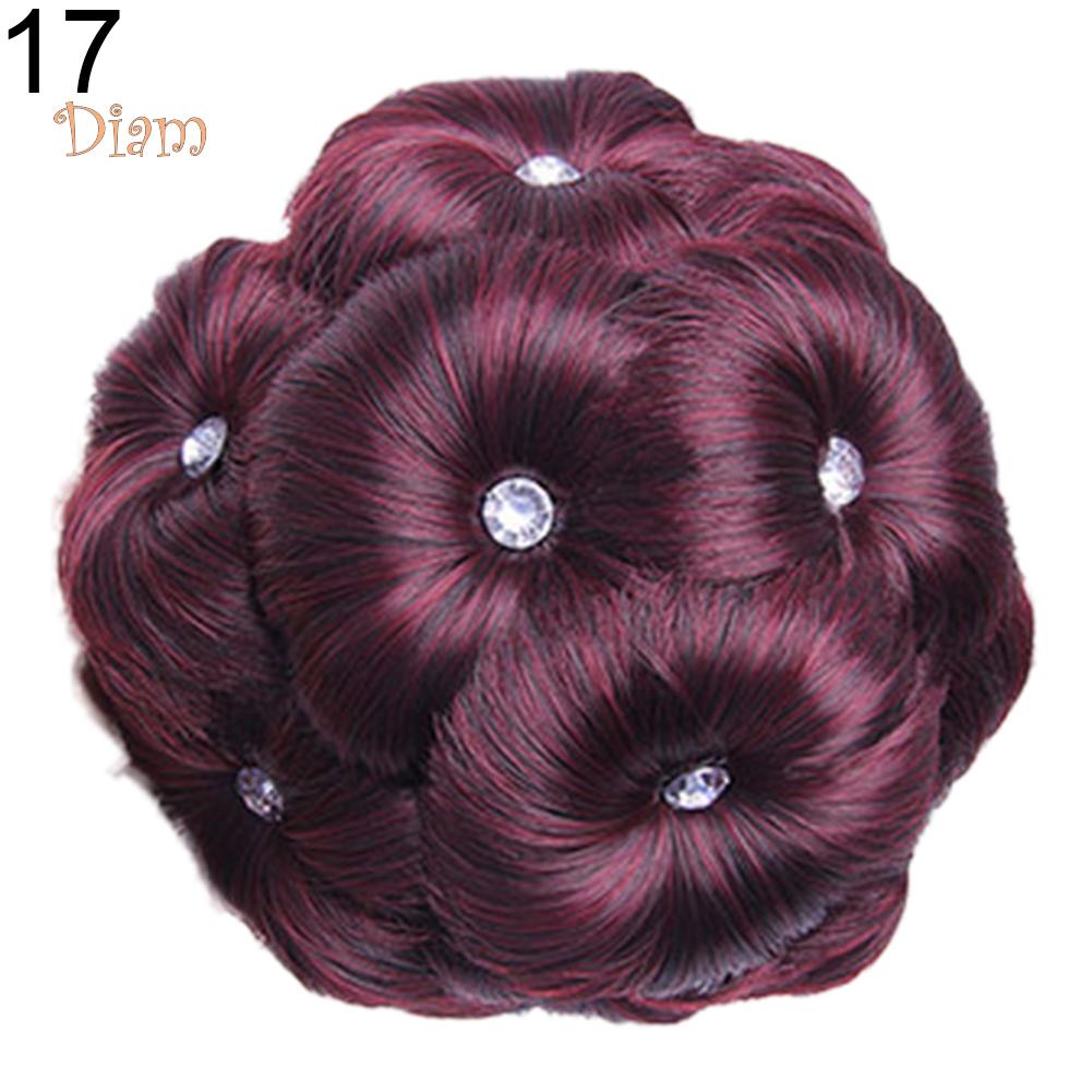 BEAUTY-WIG 9 Flowers Synthetic Bun Hair Extension Elastic Bridal Donut Chignon