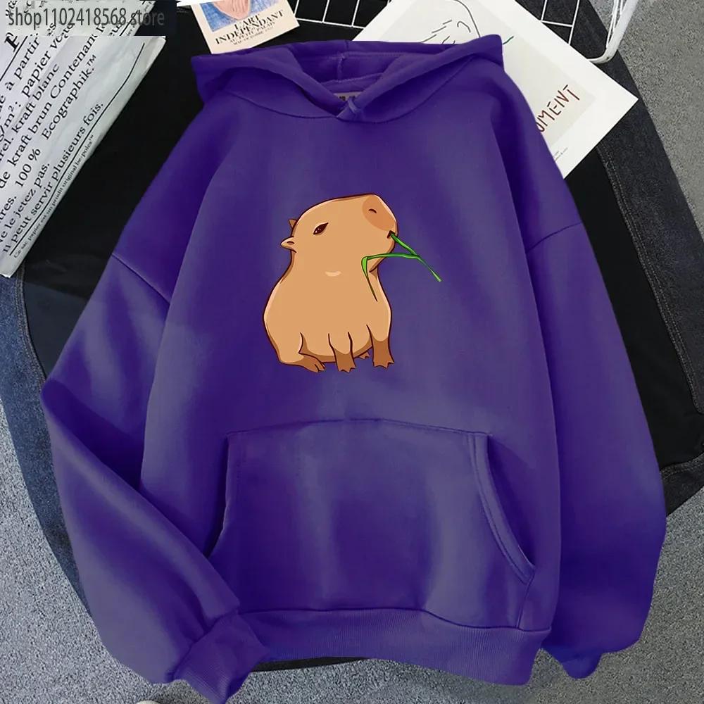 

Забавная толстовка с принтом капибары женская каваий свитшот для девочек унисекс модные пуловеры харадзюку графические худи мультяшные топы 3XL