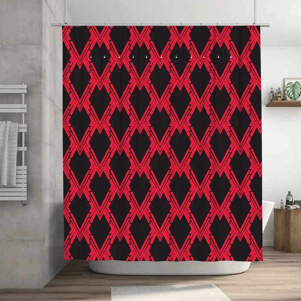 Red Blue Diamond Shower Curtain Waterproof Decorative Home Bathroom Fabric Shower Curtains For Children'S Room Modern Design