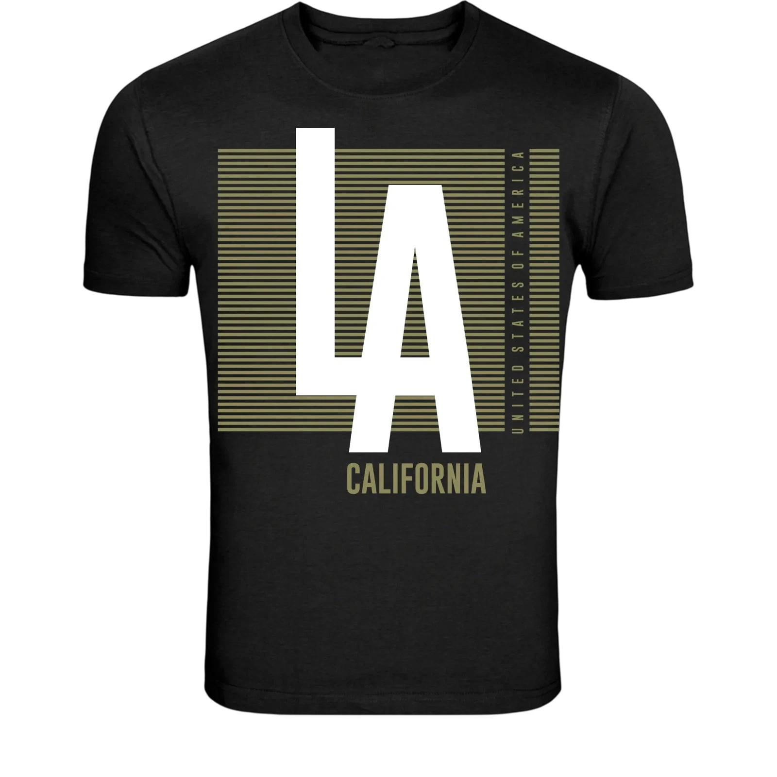 LA California Minimal Typography T-Shirt - Los Angeles City XL