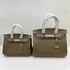 Neue Leder Swift Leder Silberne Schnalle Platin Tasche Erste Schicht Rindsleder Atmosphärische Handtasche Mode Styling Schultertasche Damen