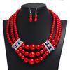 Imitation Pearl Fashion Pure Handmade Exaggerated Women Beaded Collar Multi Layer Necklace
