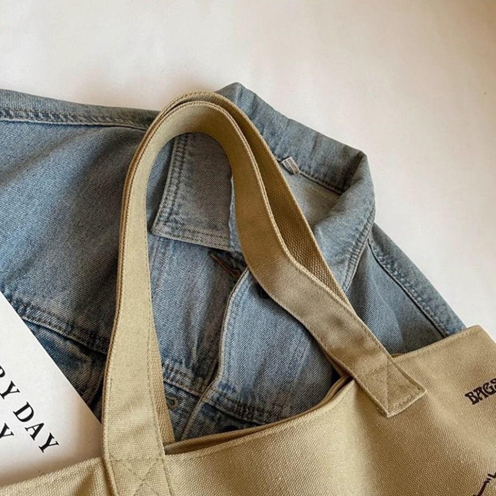 Cute Versatile Canvas Tote Bag Cartoon Dog Pattern Large Capacity Shoulder Bag Korean Style Women's Handbag for Women
