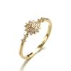 Exquisite Japanese Snowflake Women's Ring: 14K Gold-Plated S925 Silver, Platinum Commuting Style