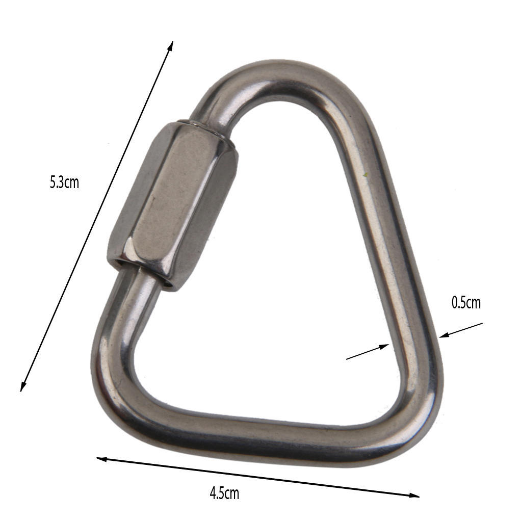 Buy 3x Stainless Steel Triangle Shape Carabiner Screw Locking Hook