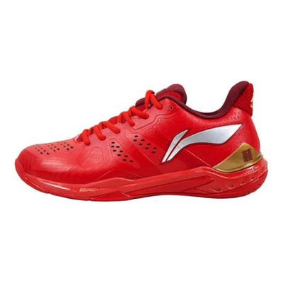 Li Ning Cloud Thunder Comfortabele Klassieke Schokabsorptie Antislip Slijtvast Laag Uitgesneden Badmintonschoenen Unisex sneaker Rood AYAS028-3