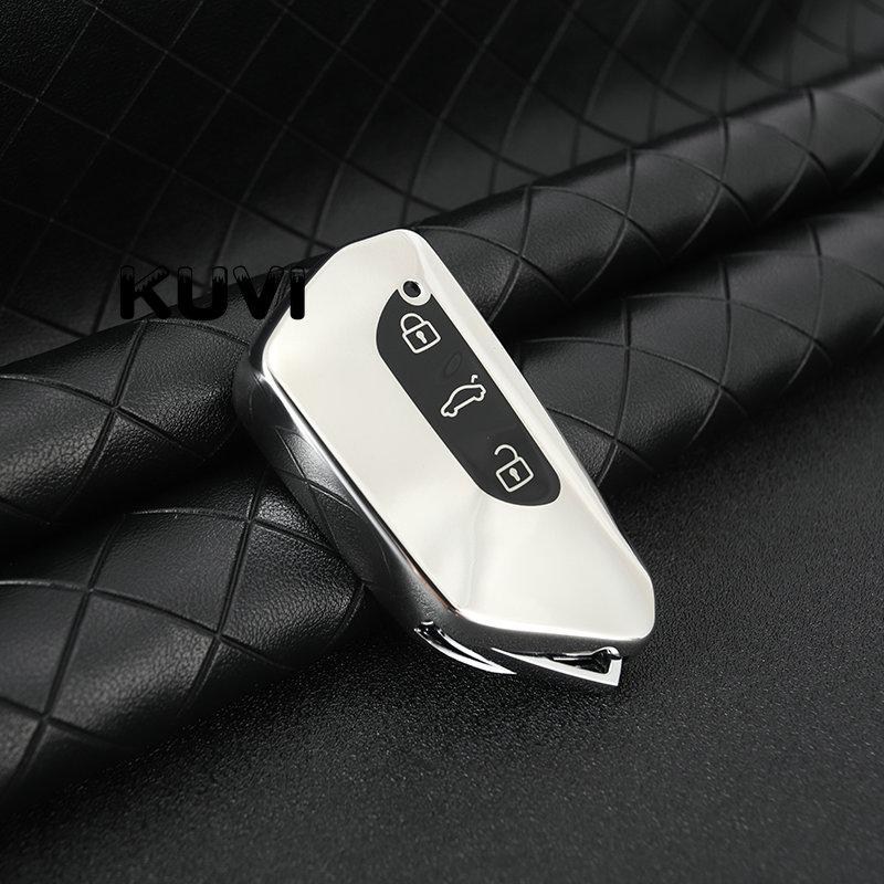 

Новый мягкий TPU автомобильный пульт дистанционного ключа полный чехол для Volkswagen VW Golf 8 Mk8 2020 Skoda 3 кнопки автомобильный смарт-брелок брелок серебряный