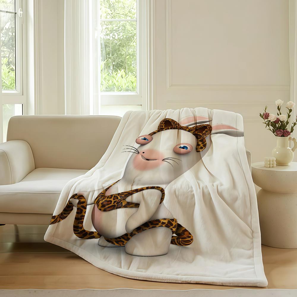 Cartoon R Raving Cute R Rabbids Blanket For Sofa Office Bed Plane Travel Sleep Read Relax Camping Soft And Warm 75x90cm