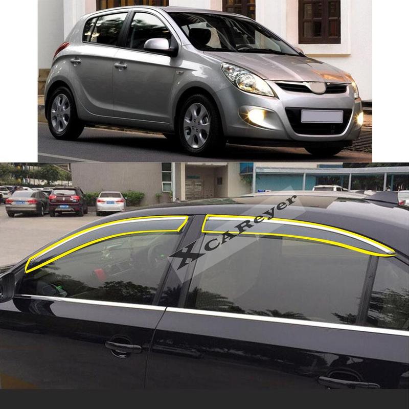 For HYUNDAI I20 Hb 2008 2009 2010 2011 2012 2013 2014 Car Sticker Plastic Window Glass Wind Visor Rain/Sun Guard Vent Parts