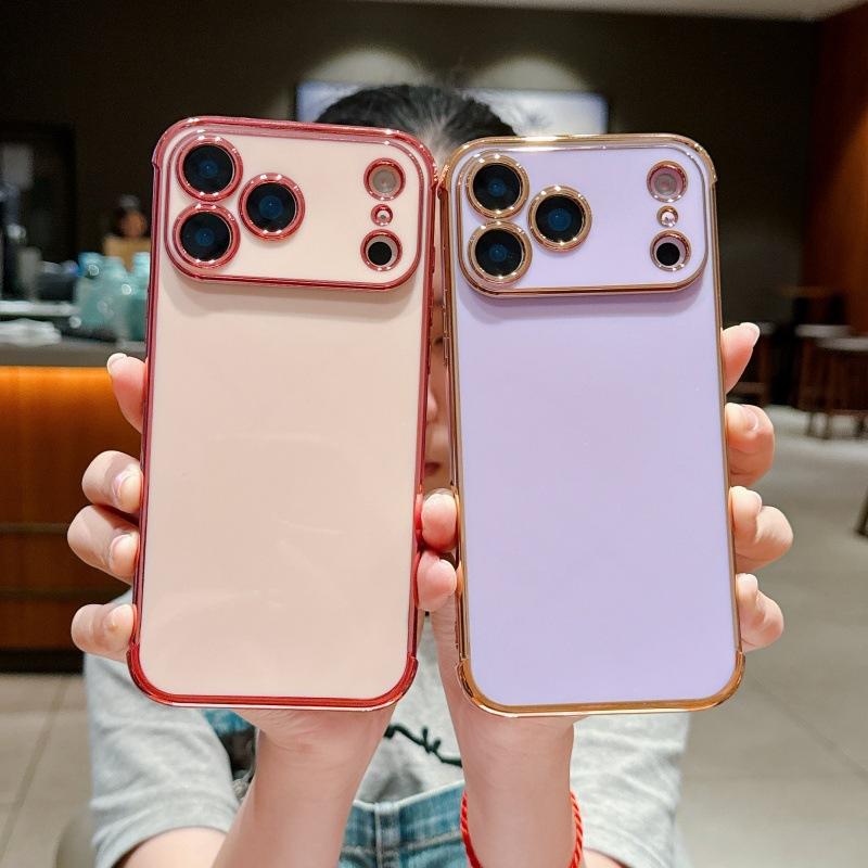 For IPhone 17 Promax Phone Case with Wave Plated Large Window for Apple 16/14/15 Soft Shell