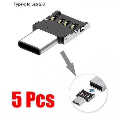 5Pcs Universal OTG Micro USB Type C Adapter USB-C Male To USB 2.0 Female Data Connector For Macbook Samsung Xiaomi Huawei Phones