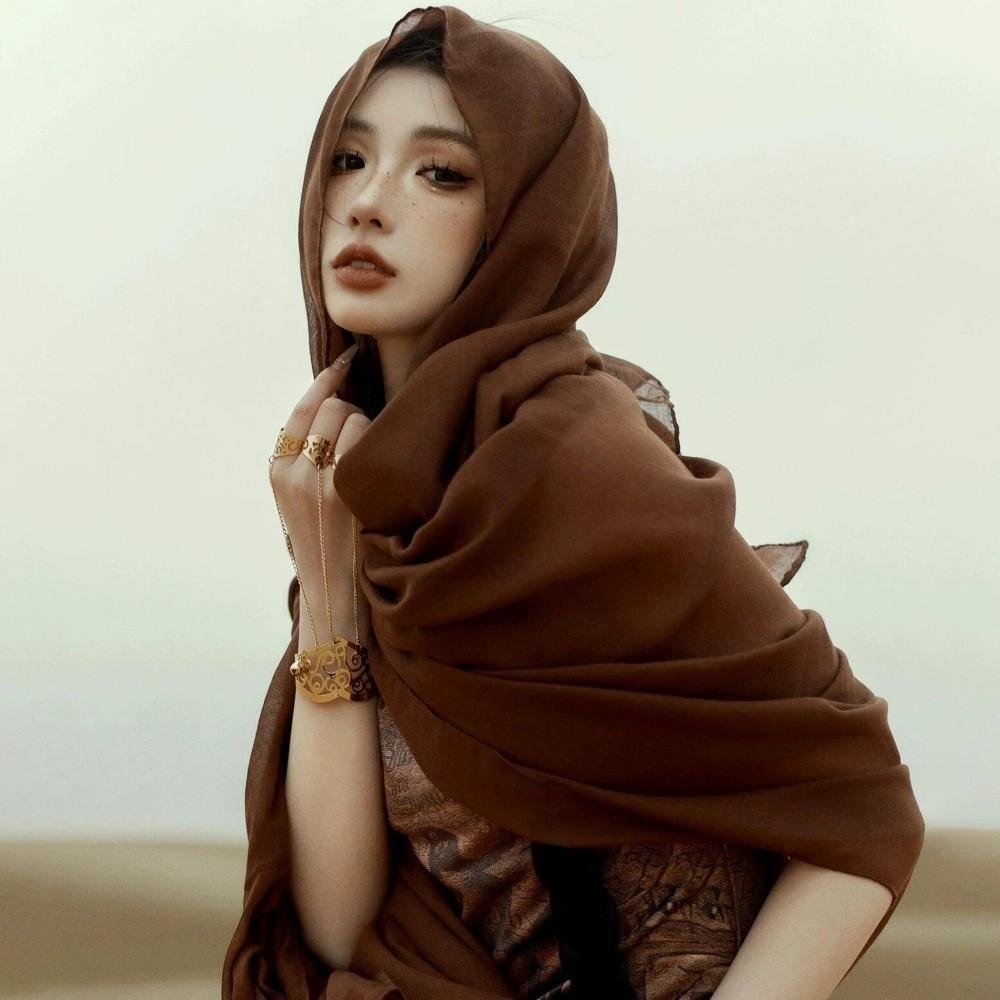 Sun Protection Female Beach Shawl Pure Color Plus Size Hijab Fashion Women Plain Scarf
