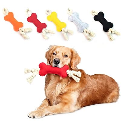 Felt Dog Bone Toy for Chewing and Teeth Cleaning Durable Pet Chew Toy for Small and Medium Dogs Multi-Color