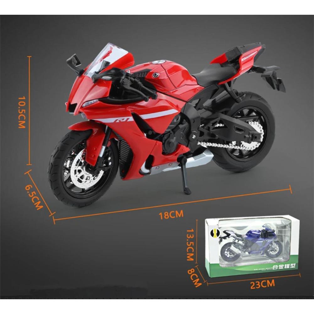 1/12 YAMAHA YZF-R1 Alloy Racing Motorcycle Model Diecast Street Sports Motorcycle Model Simulation Sound Light Kids Toys Gift