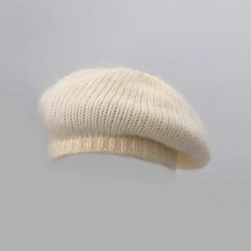 Mohair Woolen Hat for Female Painters Warm and Revealing Small and Large Head Circumference  Fashionable and Versatile  Winter Beret