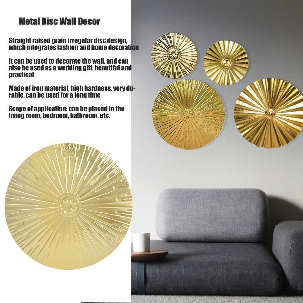 Circle Metal Disc Wall Art 9.6 In Modern Iron Wall Hanging Iron Wall Decor Bedroom