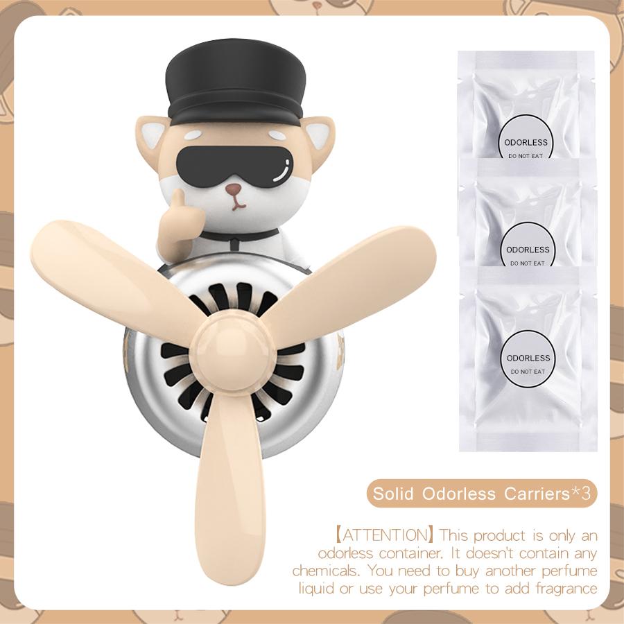 No Perfume DIY Fragrance Pilot Dog Car Air Freshener Rotating Plane Ornament Vent Aroma Diffuser Decoration Accessories Cool Fun