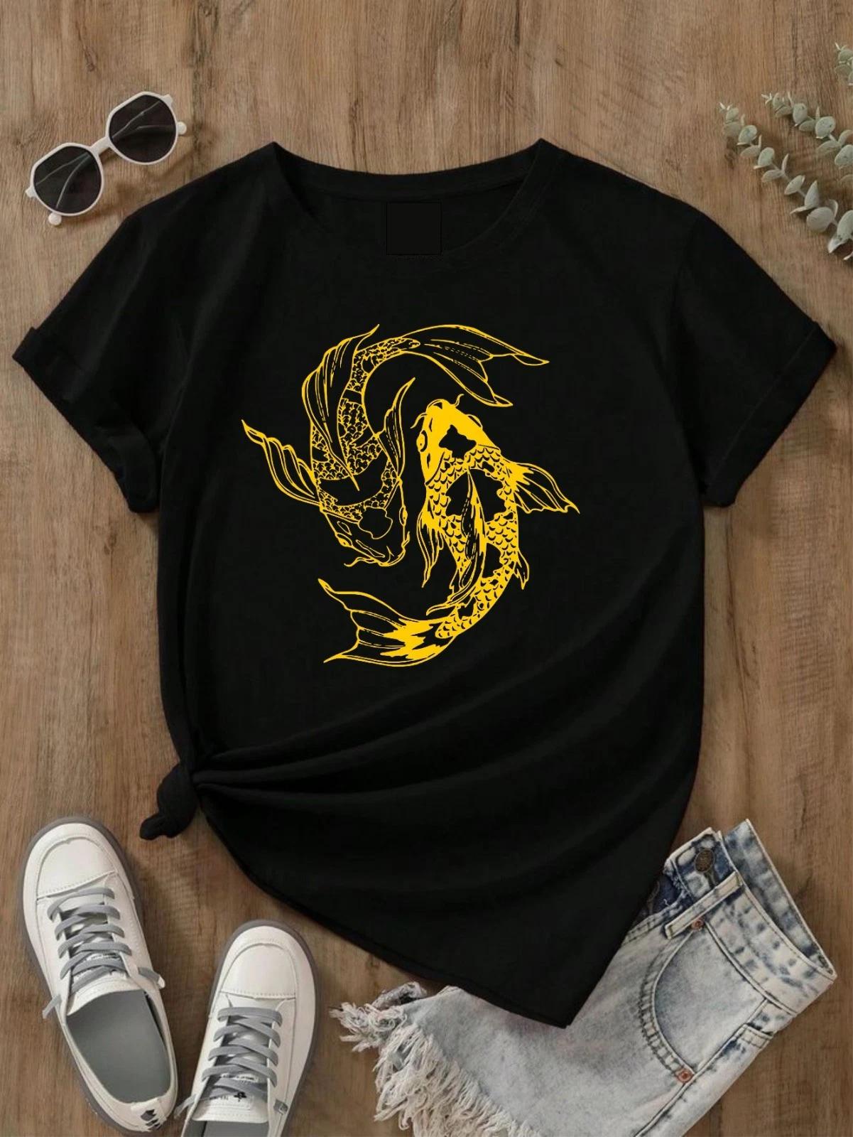 Yin Yang Koi Fish Funny Meme Tee Gamer Cult Movie T  Shirt Culture Gifts  Shirt 2XL
