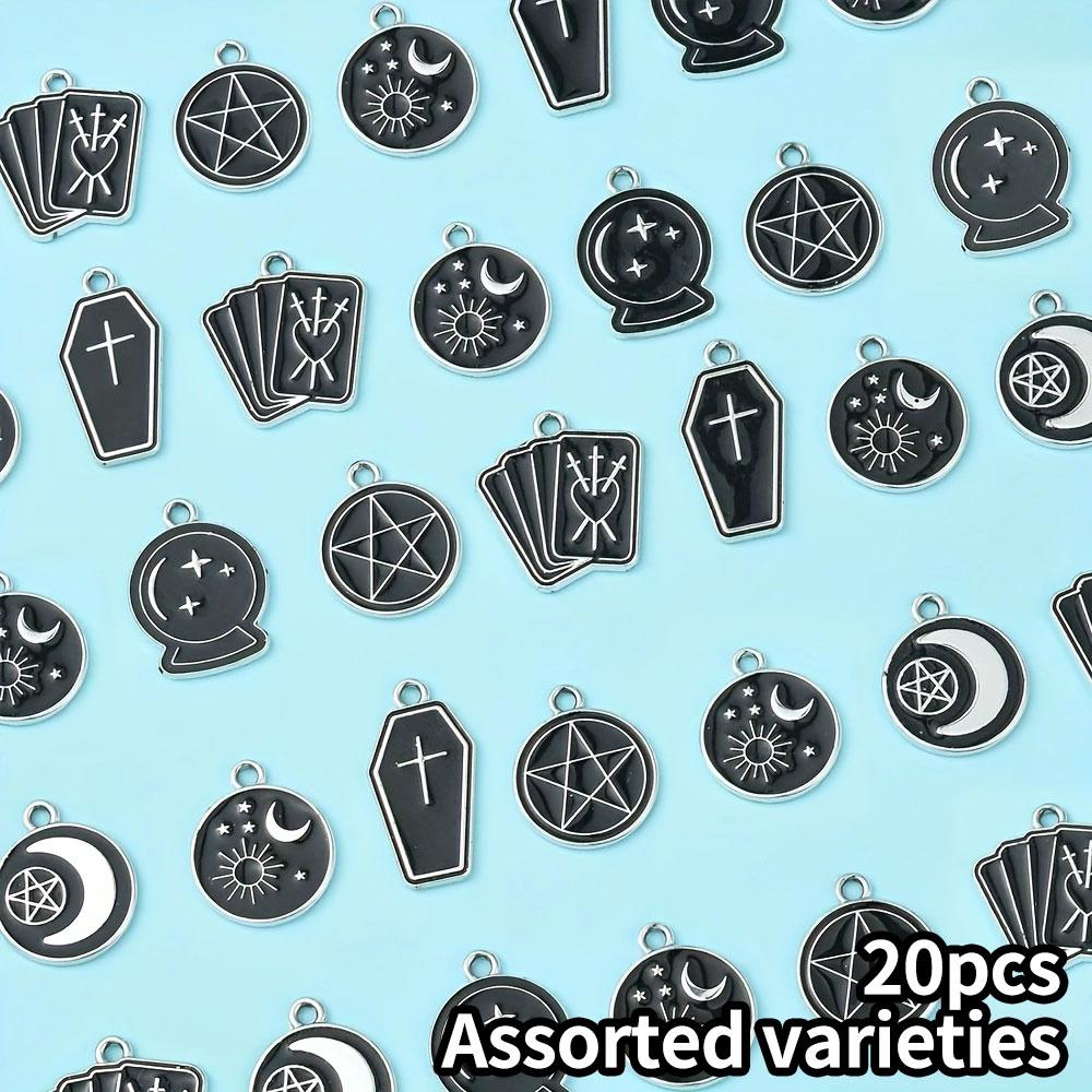 

5/10/20 шт. Материал сплава креативный черный кулон Таро украшение звезда луна черный персонализированный кулон DIY браслет ожерелье серьги брелок 20pcs